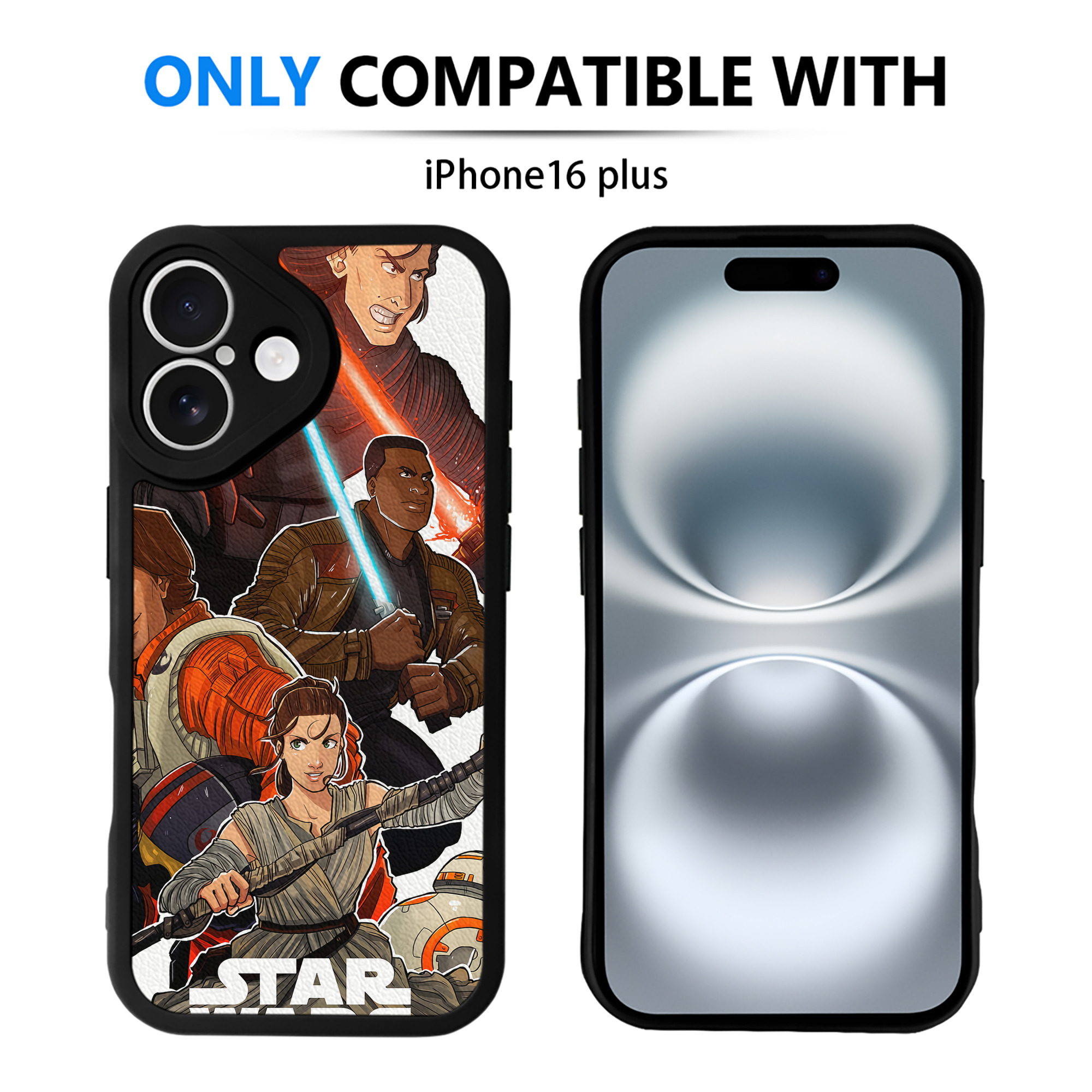 （画像用） スター・ウォーズ Star Wars 【iPhone 16シリーズ対応】シリコンスマホケース（レザー調） 材質：シリコン